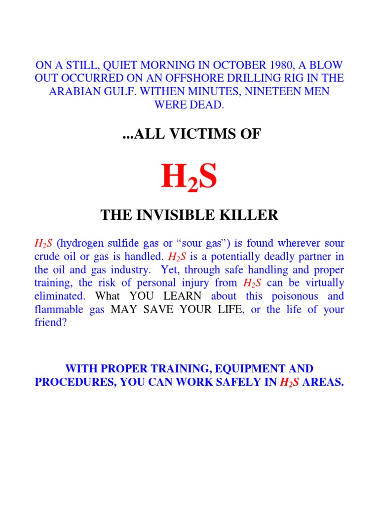 H2S Safety Procedures and Hazards Guide | PDF | Natural Gas | Gases
