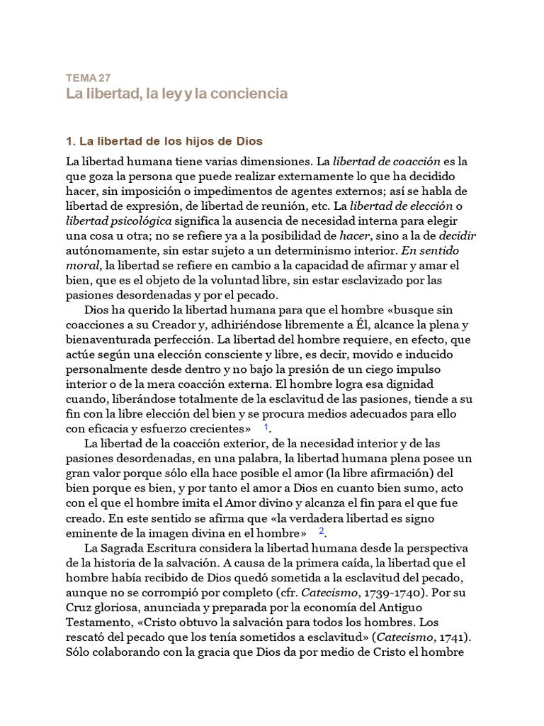 La Libertad, La Ley y La Conciencia . | PDF | Libertad | Moralidad