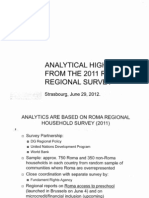 Analytical Highlights From the 2011 Roma Regional Survey 