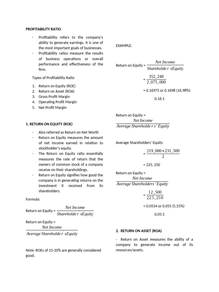 FM Report Profitability Ratio | PDF | Equity (Finance) | Return On Equity