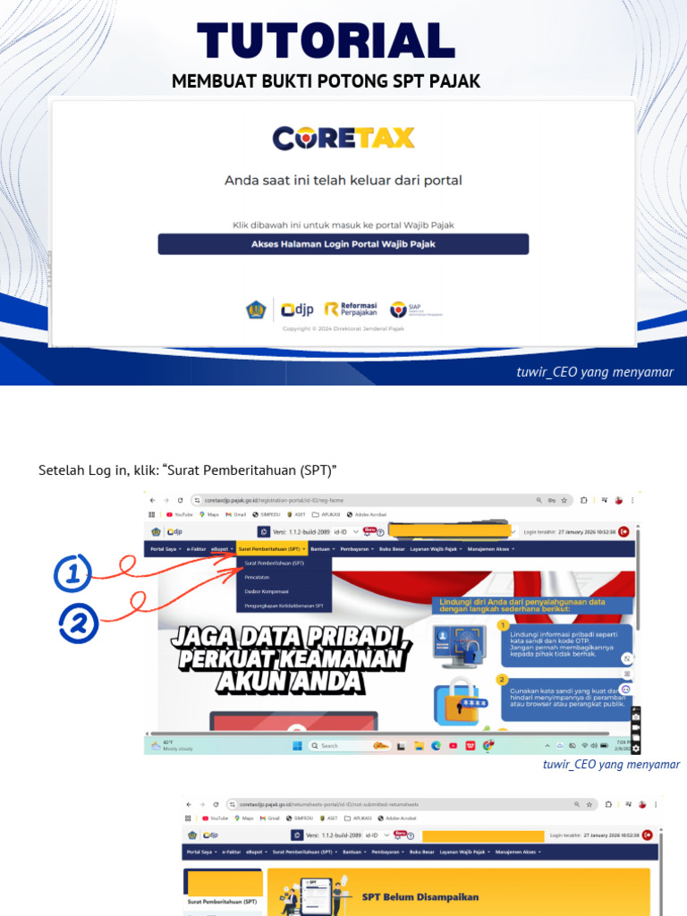 Tutorial Membuat SPT | PDF