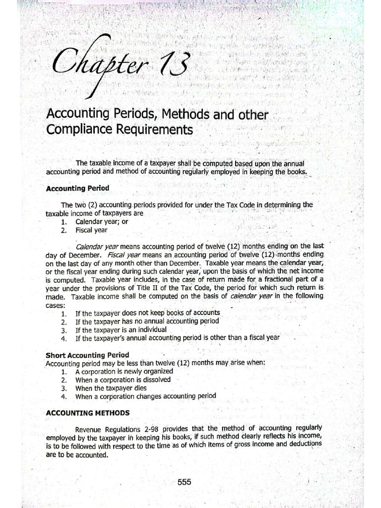 InTax Accounting Periods Methods and Other Compliance Requirements | PDF