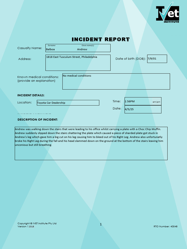 1736298281-1690264763-HLTAID011 Incident Report Form UPDATED | PDF ...