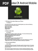 Secret Codes of Android Mobile