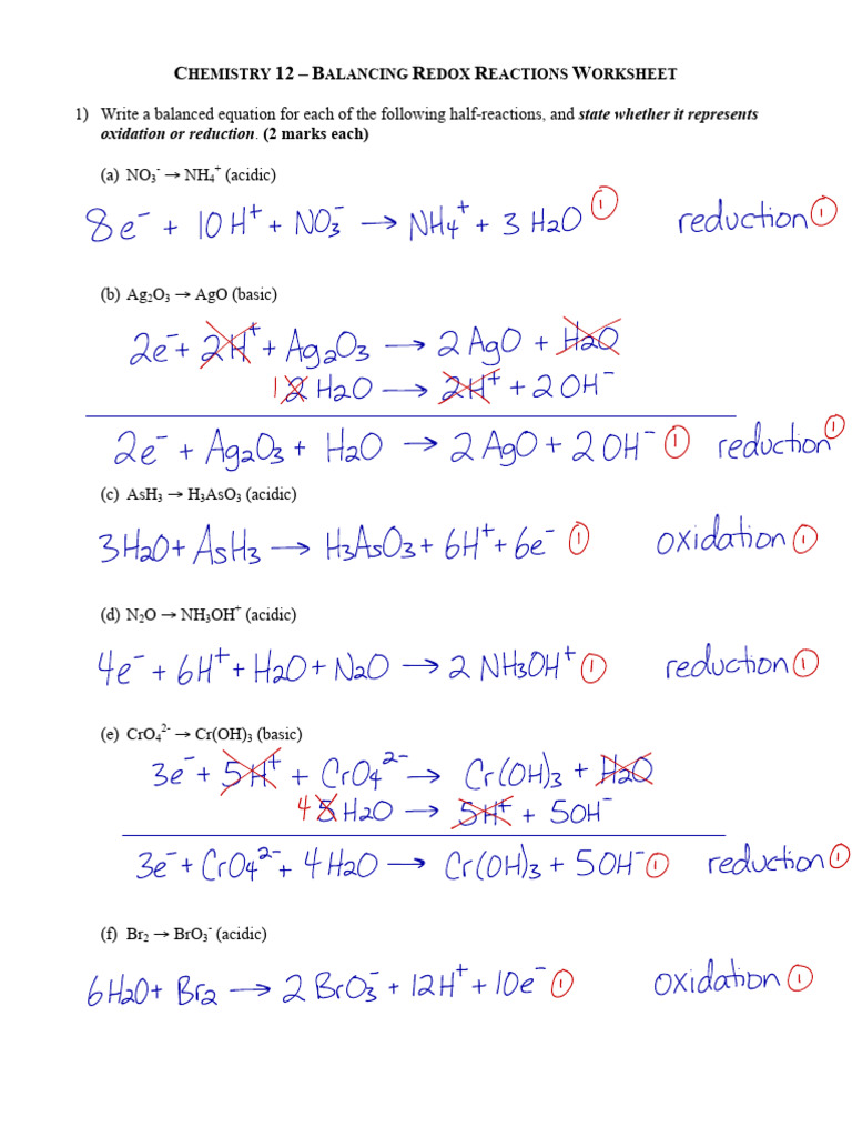 Balancing Redox Rxns 2 | PDF | Redox | Electrochemistry