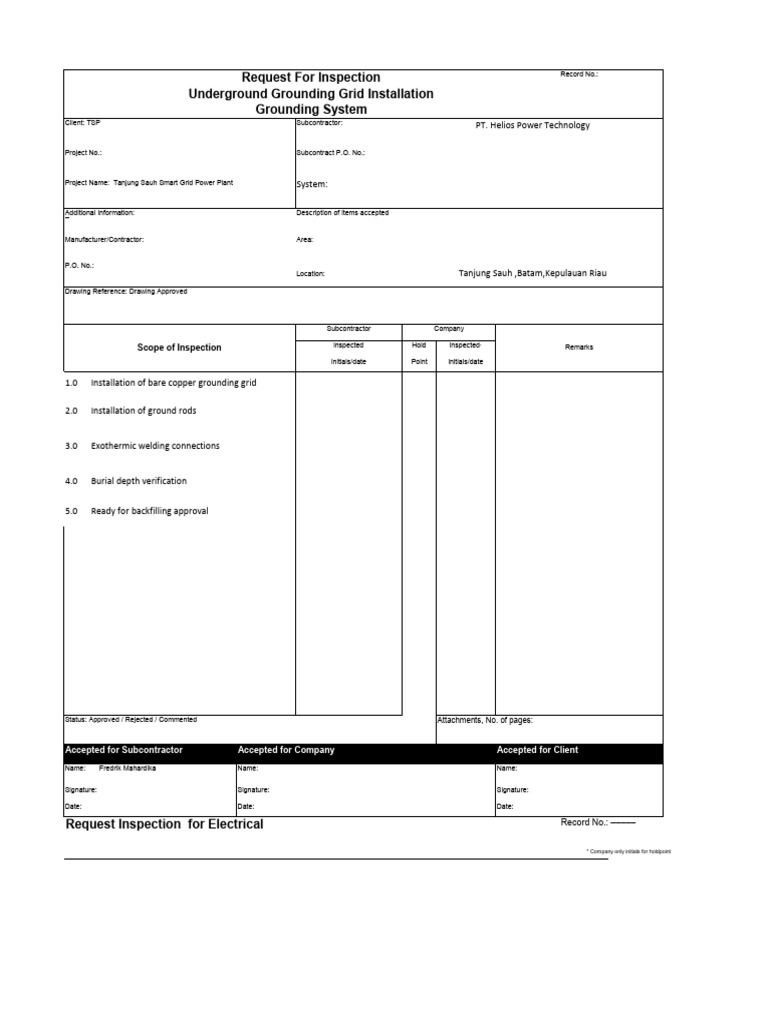 RFI - Grounding Grid Gas Turbine Helios (Approved) | PDF | Mechanical ...