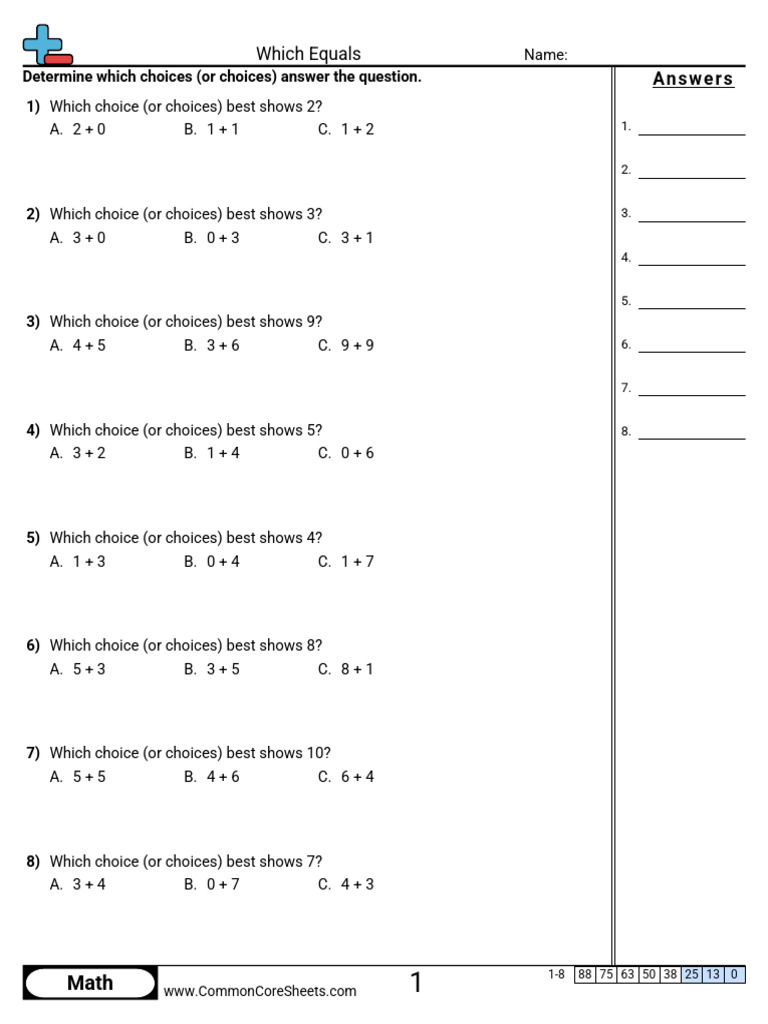 Multiple Choice Addition Sentence Primary 1 | PDF | Chess Theory | Chess