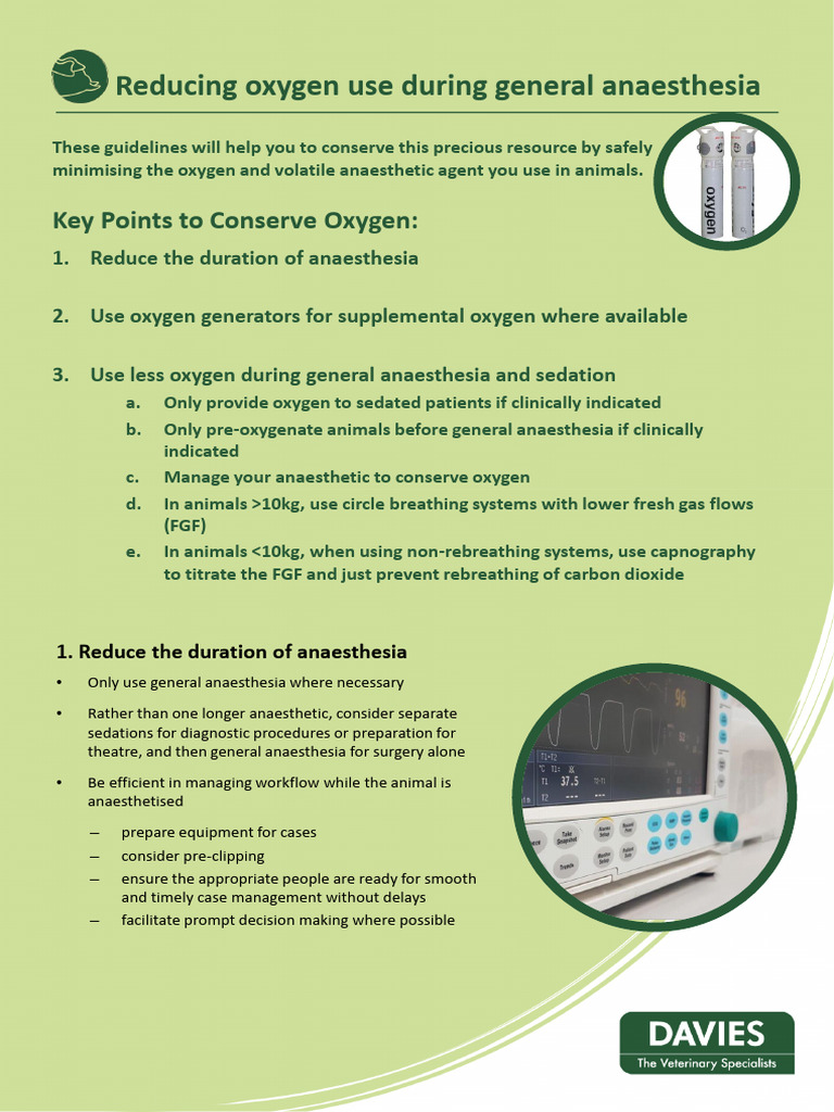 Davies Reducing Oxygen Use Factsheet | PDF | Anesthesia | Breathing
