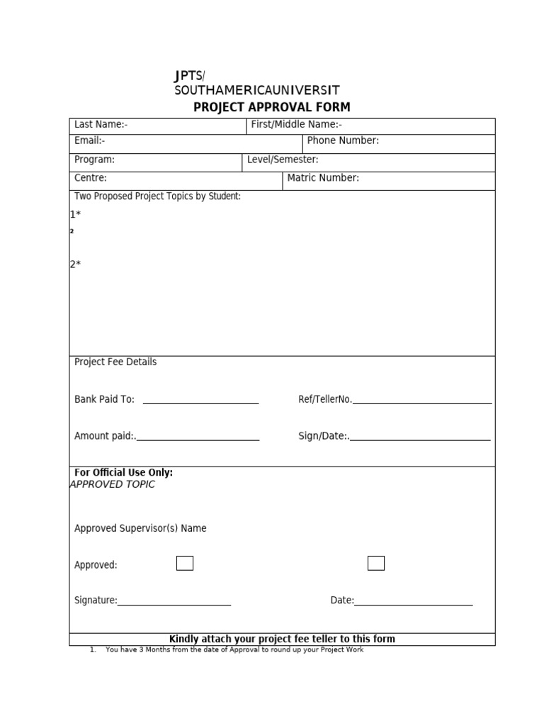 Project Approval Form | PDF