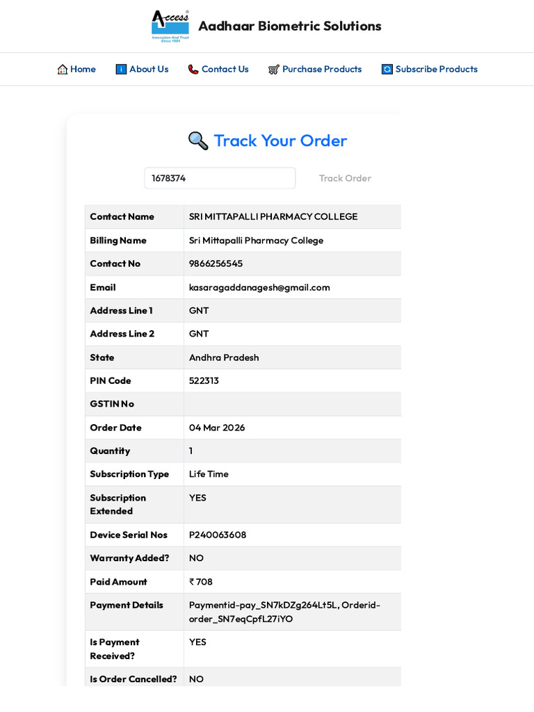 Track Your Order - ACPL | PDF