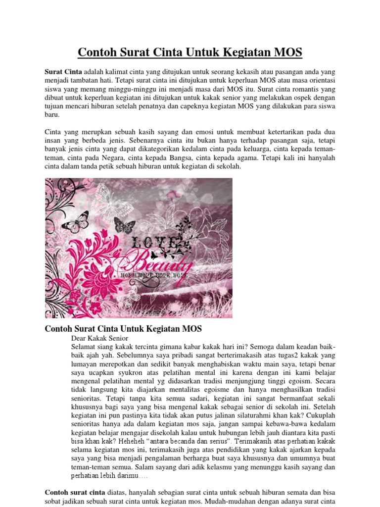 Contoh Surat Cinta Jaman Sekarang - MAYTE-WISHLIST
