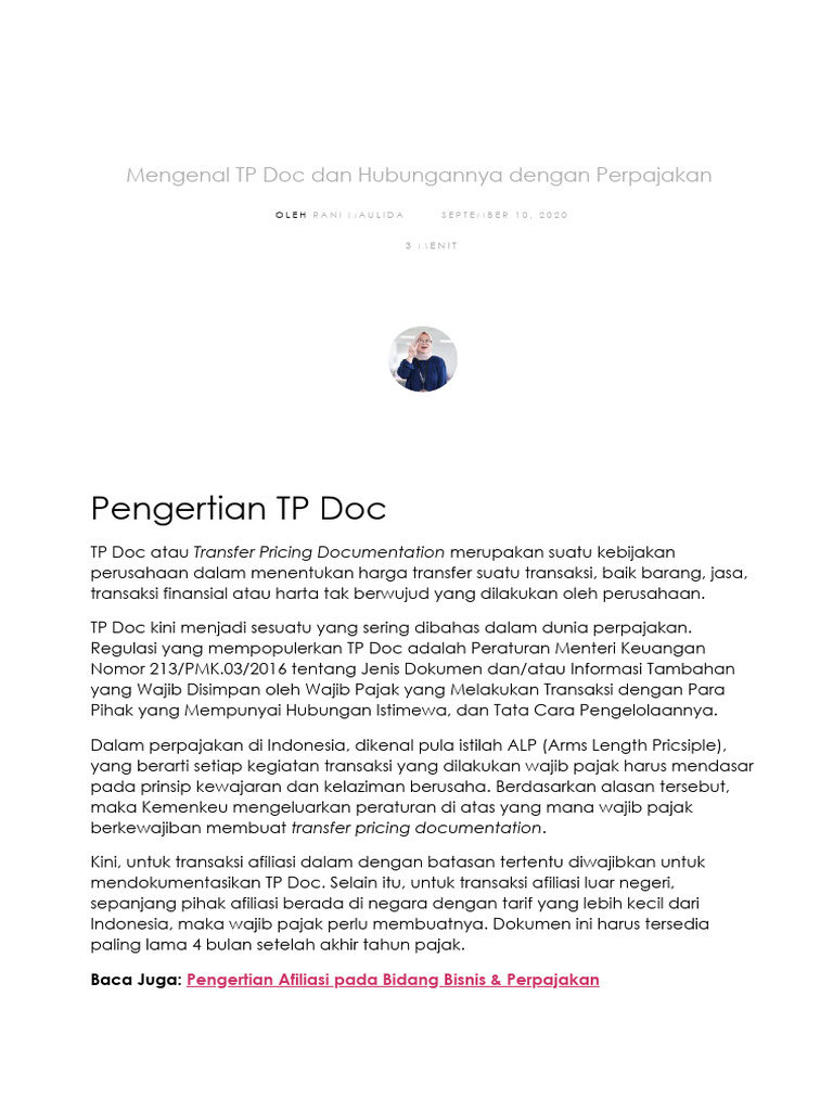 Mengenal TP Doc Dan Hubungannya Dengan Perpajakan | PDF
