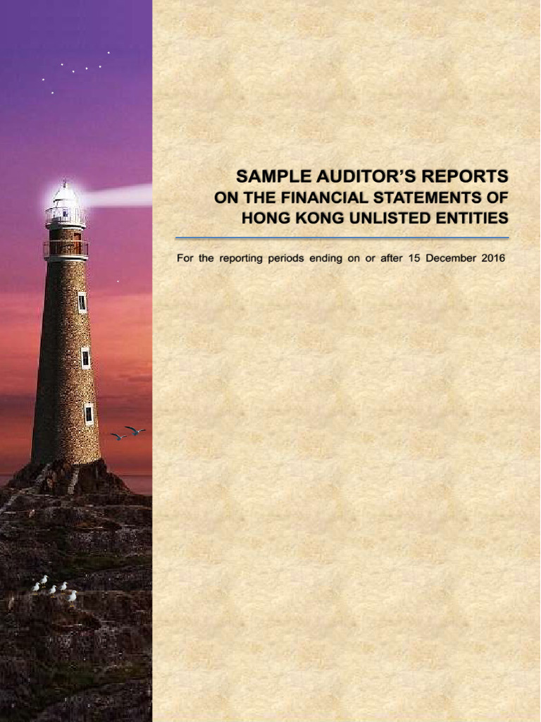 Sample Auditor Reports Table of Contents | PDF | Auditor's Report ...