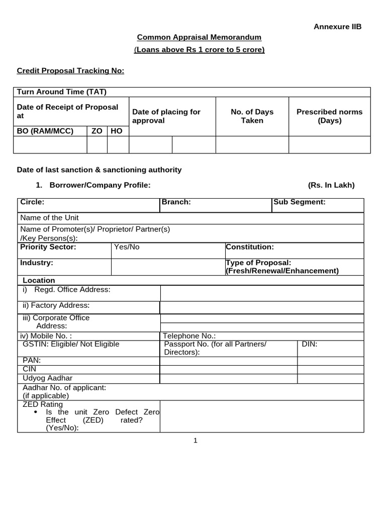 2B - Iba Format Above 1 CR To 5 CR | PDF | Loans | Interest