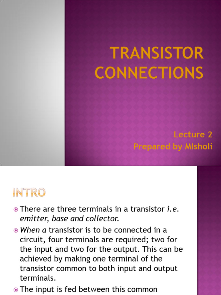 l2 Transistor Connections 1 | PDF | Bipolar Junction Transistor ...
