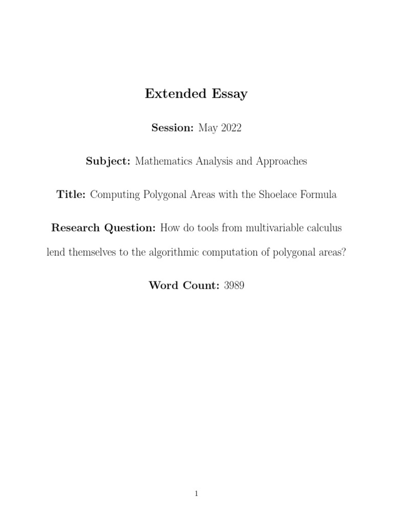 Extended Essay | PDF | Function (Mathematics) | Integral