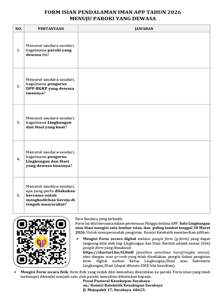 Form Isian APP 2026 Final | PDF