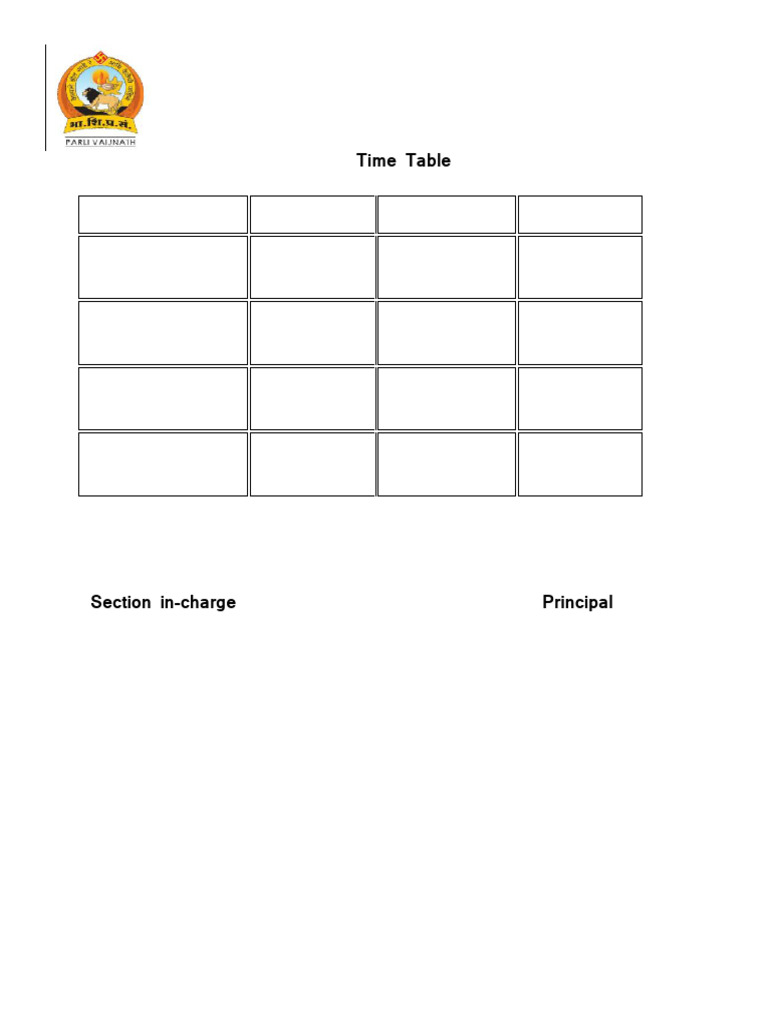 PT IV - Time Table | PDF