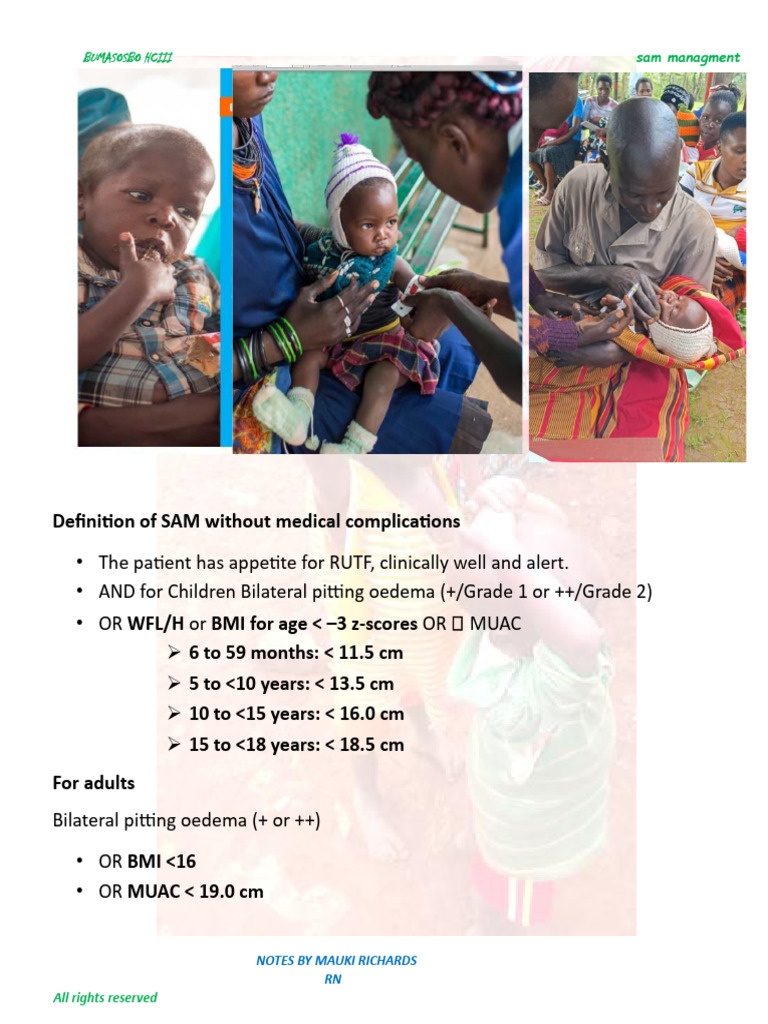 Definition of SAM Without Medical Complications | PDF | Patient ...