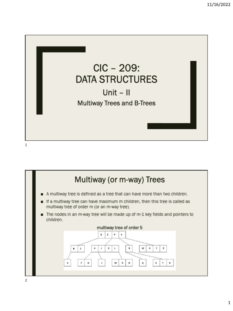 Multiway and B-Trees - Slides | PDF | Algorithms And Data Structures ...