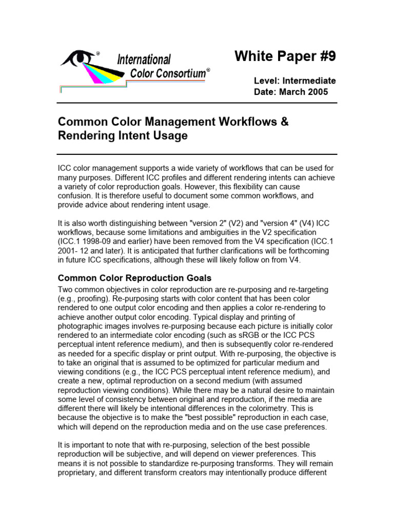 ICC-WP9-Common Color Management Workflows & Rendering Intent Usage ...