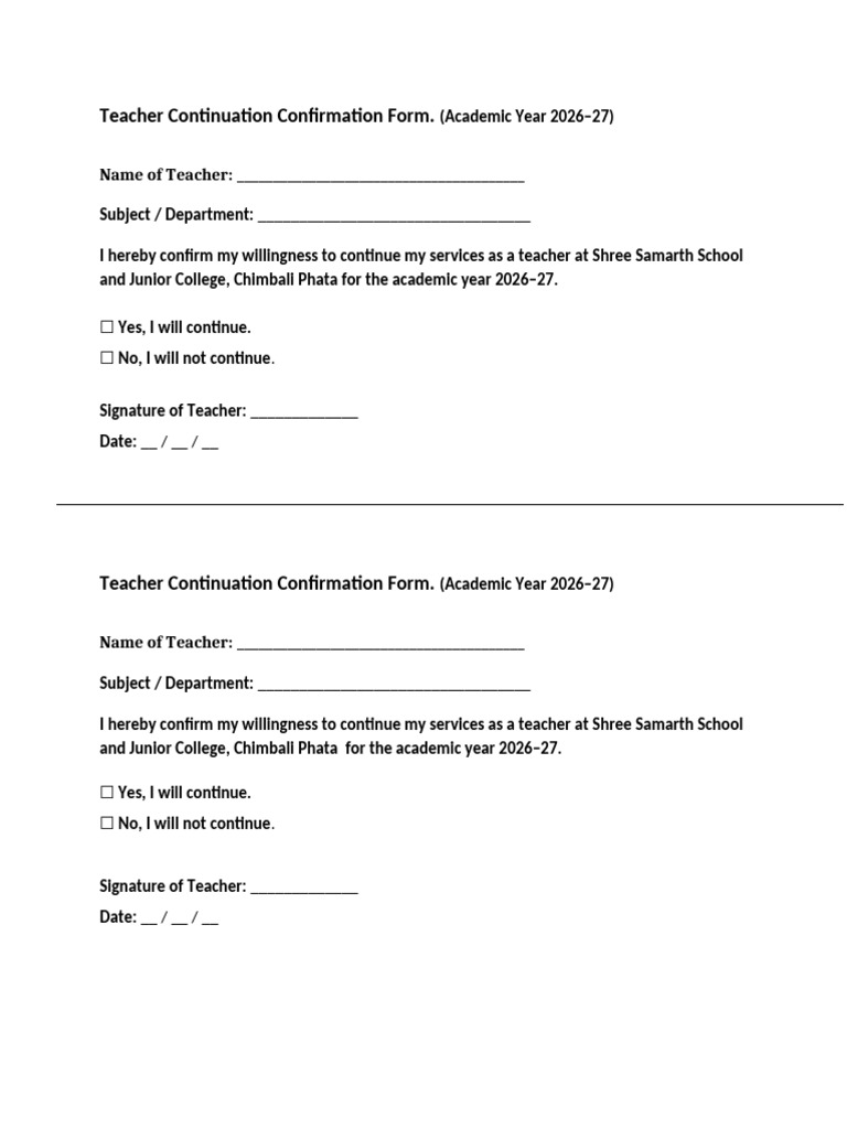 Confirmation Form | PDF
