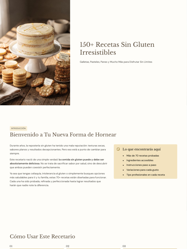 70 Recetas Sin Gluten Irresistibles | PDF | Postres | Panes