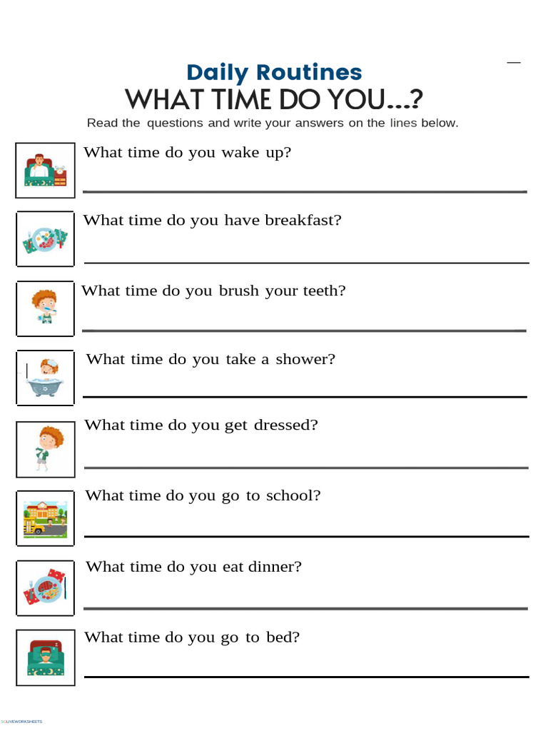 Daily Routine and The Time | PDF