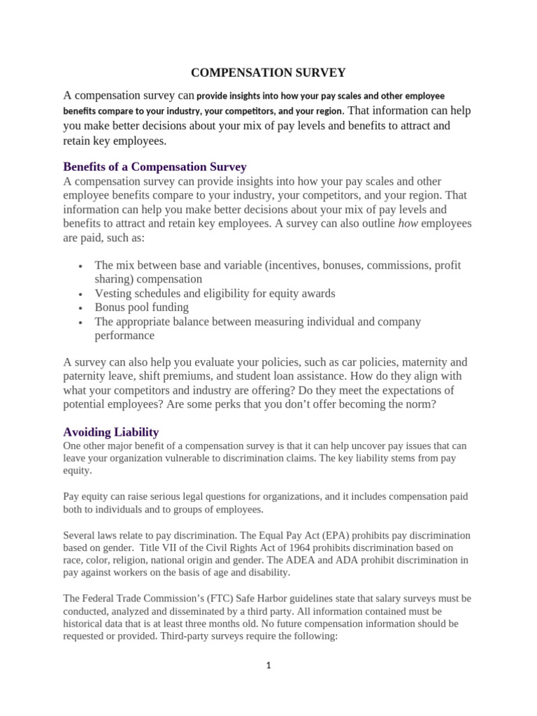 How To Conduct Compensation Survey | PDF | Employment | Parental Leave