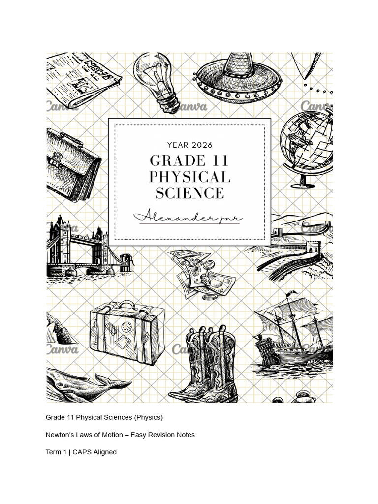 Grade 11 Physical Sciences (Physics) | PDF | Force | Newton's Laws Of ...