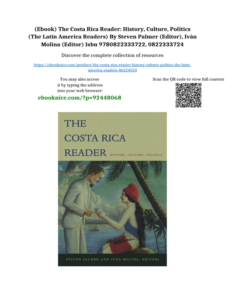 (Ebook) The Costa Rica Reader: History, Culture, Politics (The Latin ...