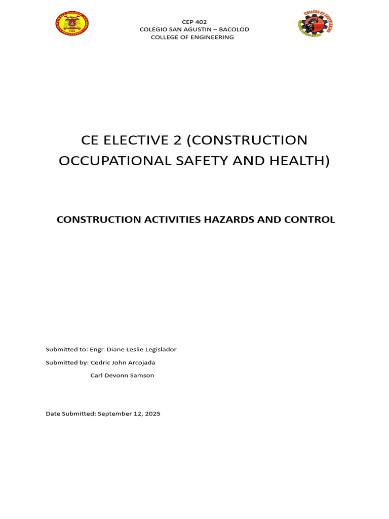Construction Activities Hazard and Control | PDF | Scaffolding | Safety