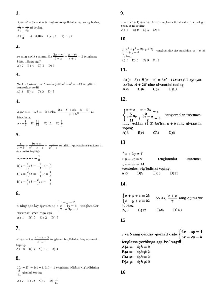 Test 3 Matem | PDF