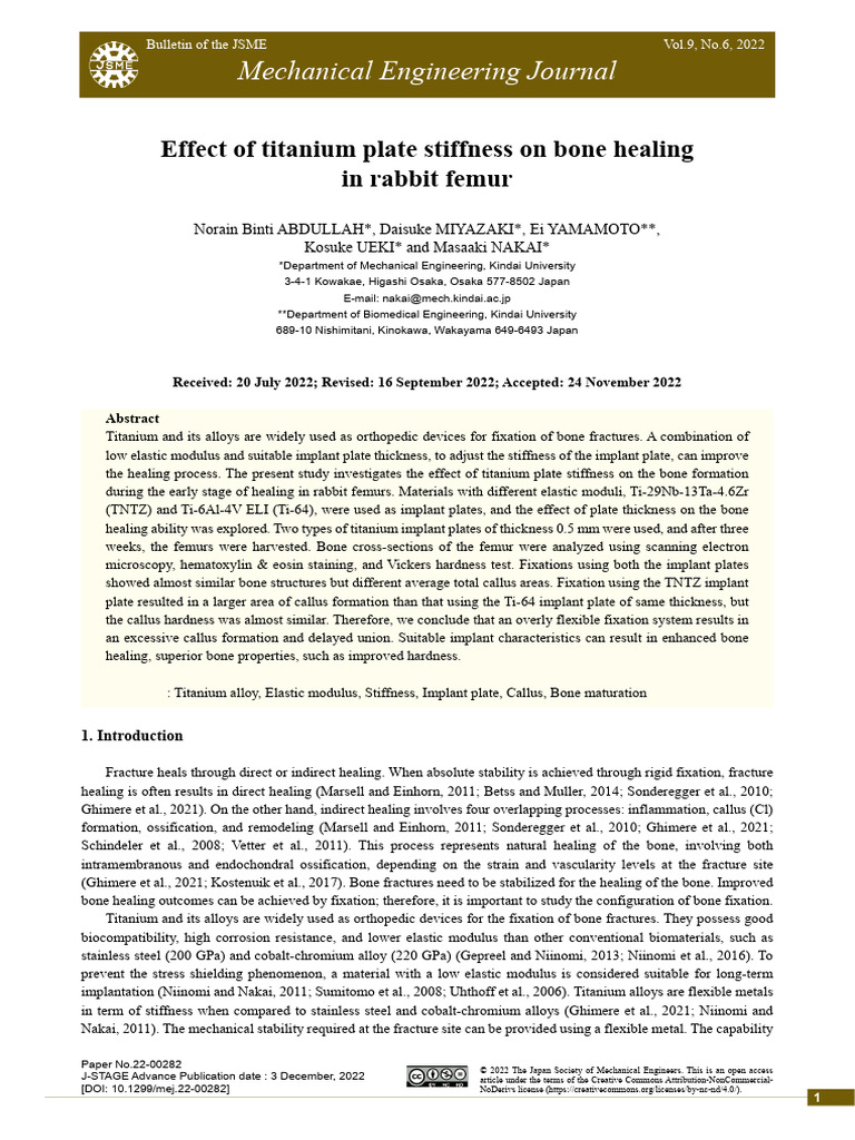 Rabbit Femur | PDF | Implant (Medicine) | Elasticity (Physics)