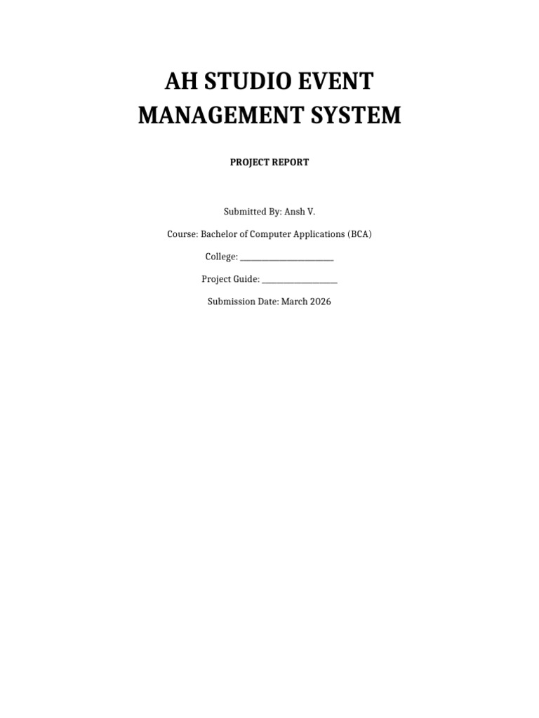 AH_Studio_Professional_Project_Report (2) | PDF | Databases | System