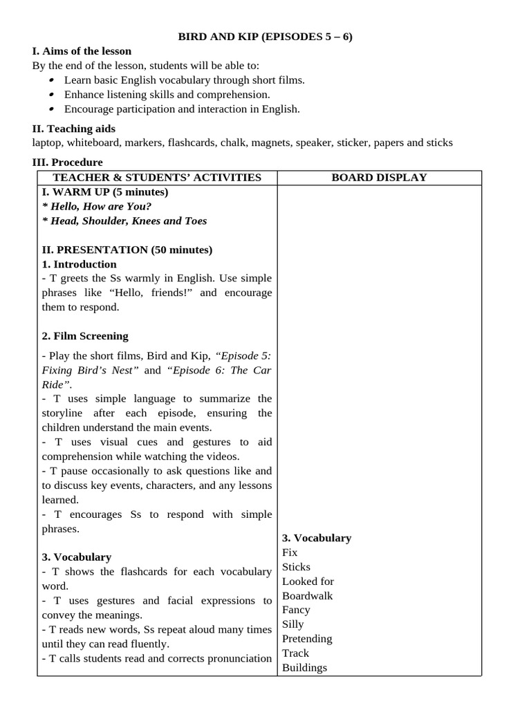 Lesson Plan (Nov 25) | PDF | Reading Comprehension | Vocabulary