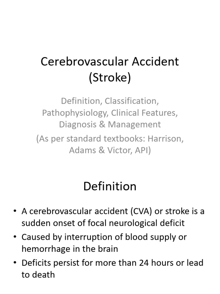 Cerebrovascular Accident CVA Complete Presentation | PDF | Stroke ...