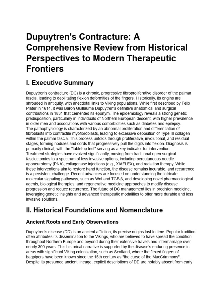 Dupuytren's Contracture Comprehensive Report | PDF | Transforming ...