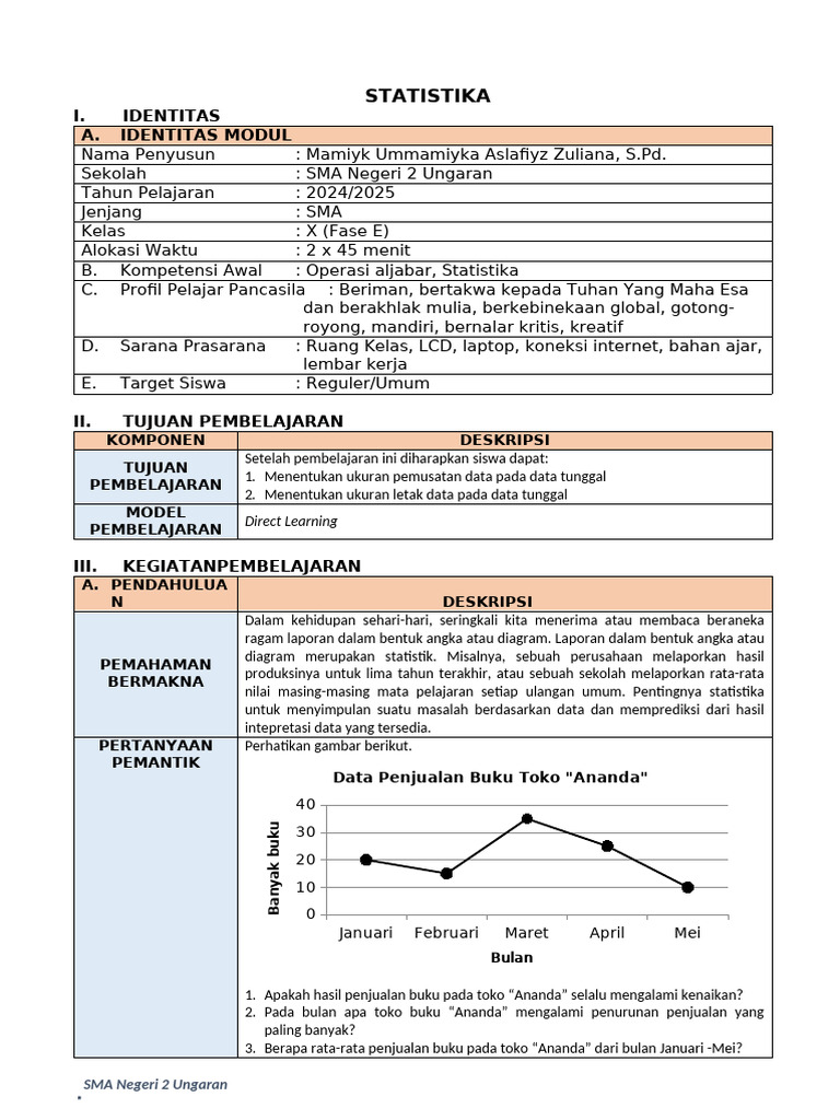 Modul Ajar Statistika STEM | PDF