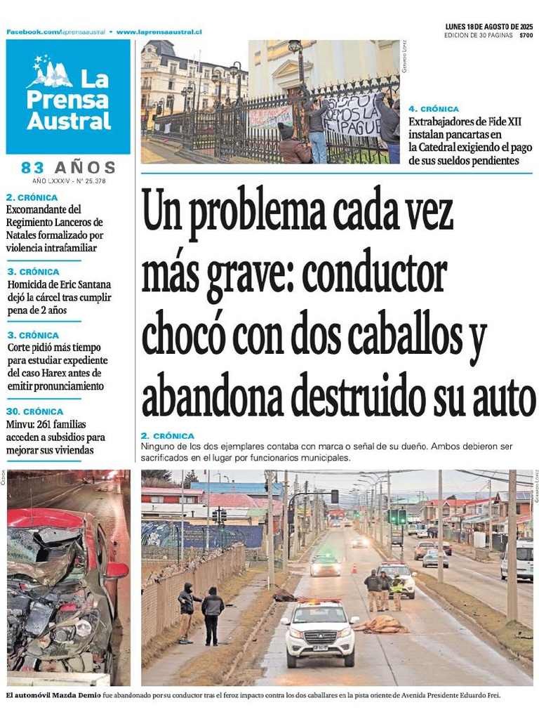 La prensa austral lunes 18 de agosto 2025.- | PDF