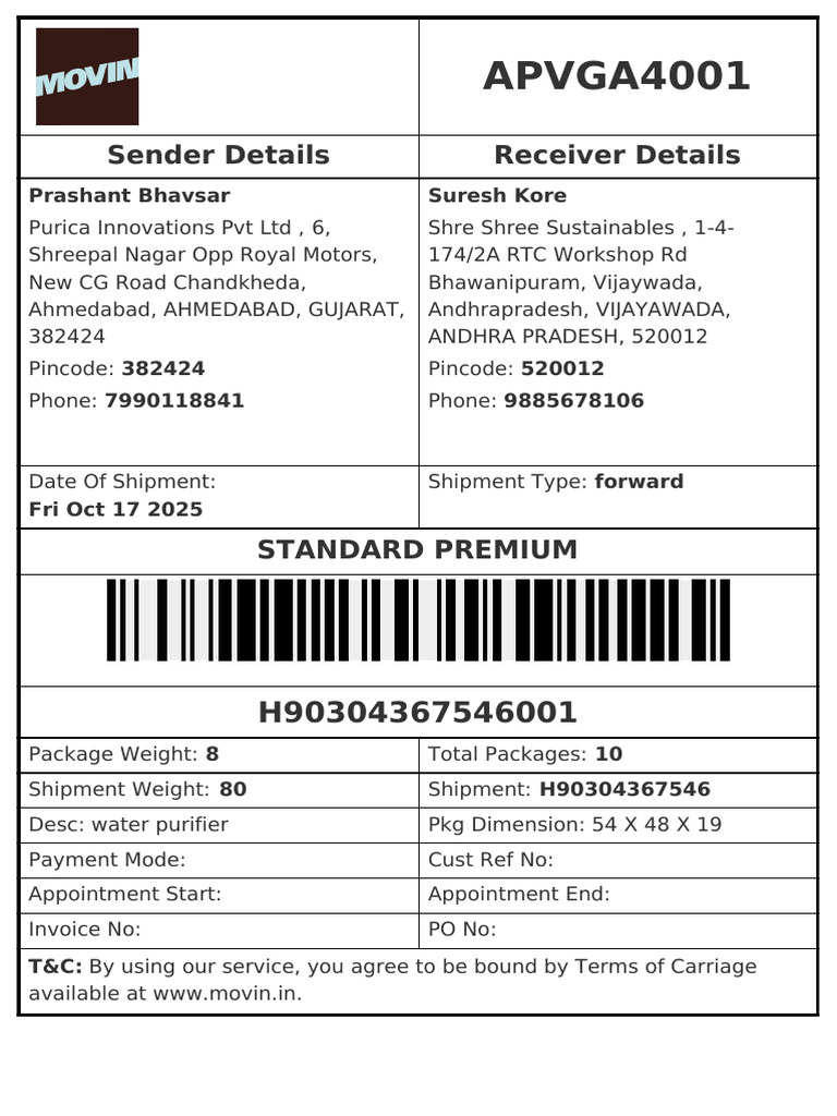 Shipping Label H90304367546 | PDF | Business Documents