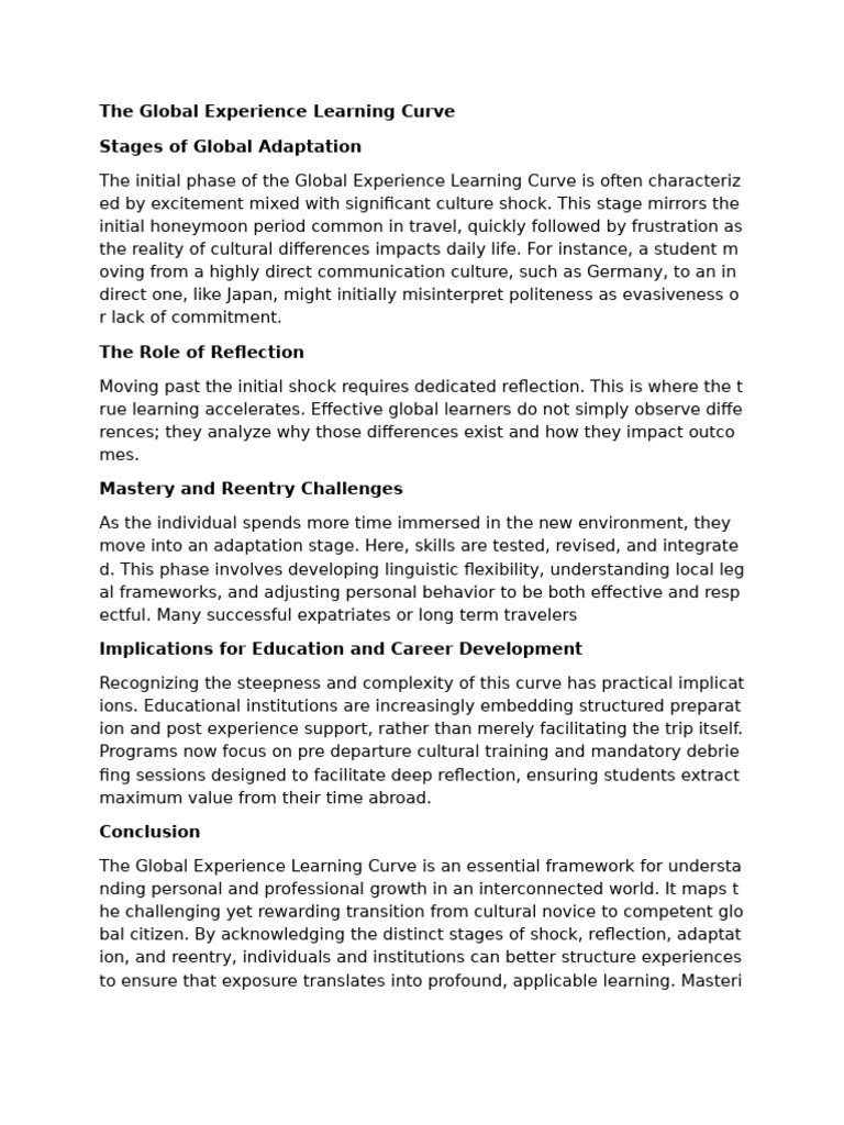 The Global Experience Learning Curve4 | PDF