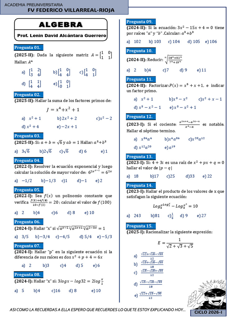 Algebra | PDF | Análisis numérico | Matemáticas discretas