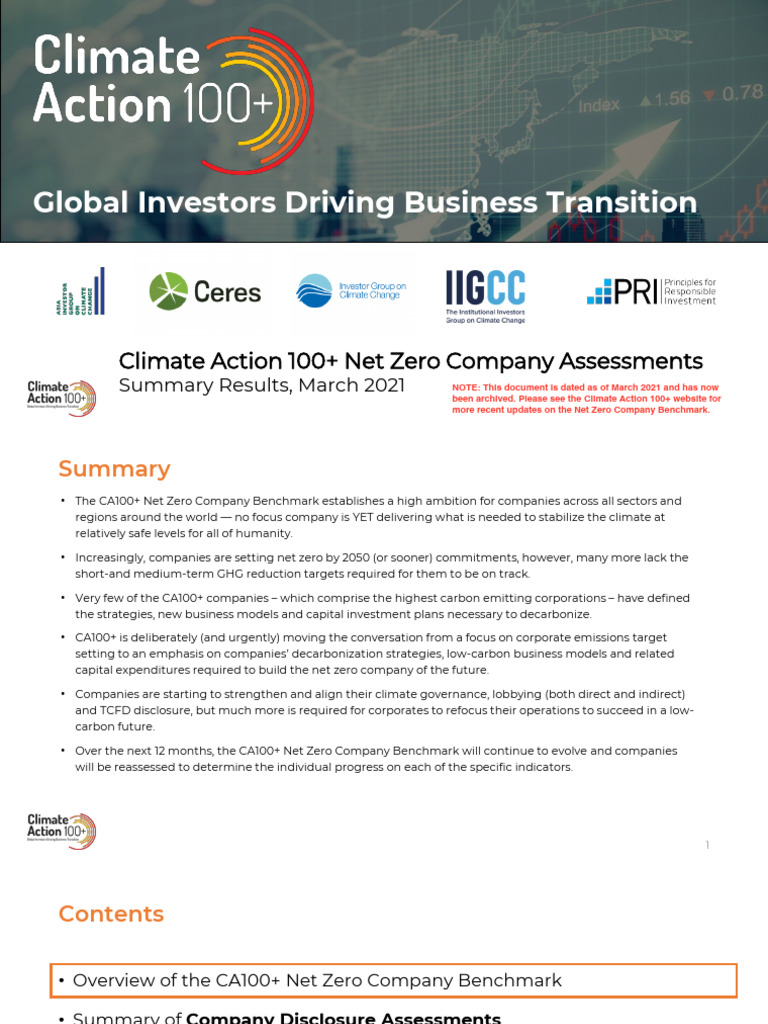 CA100-Benchmark-2021_2021 | PDF | International Energy Agency | Climate ...