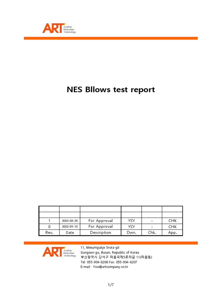 NES Bellows Test Report PWL (Volume) Rev.01 | PDF | Acoustics | Fluid ...