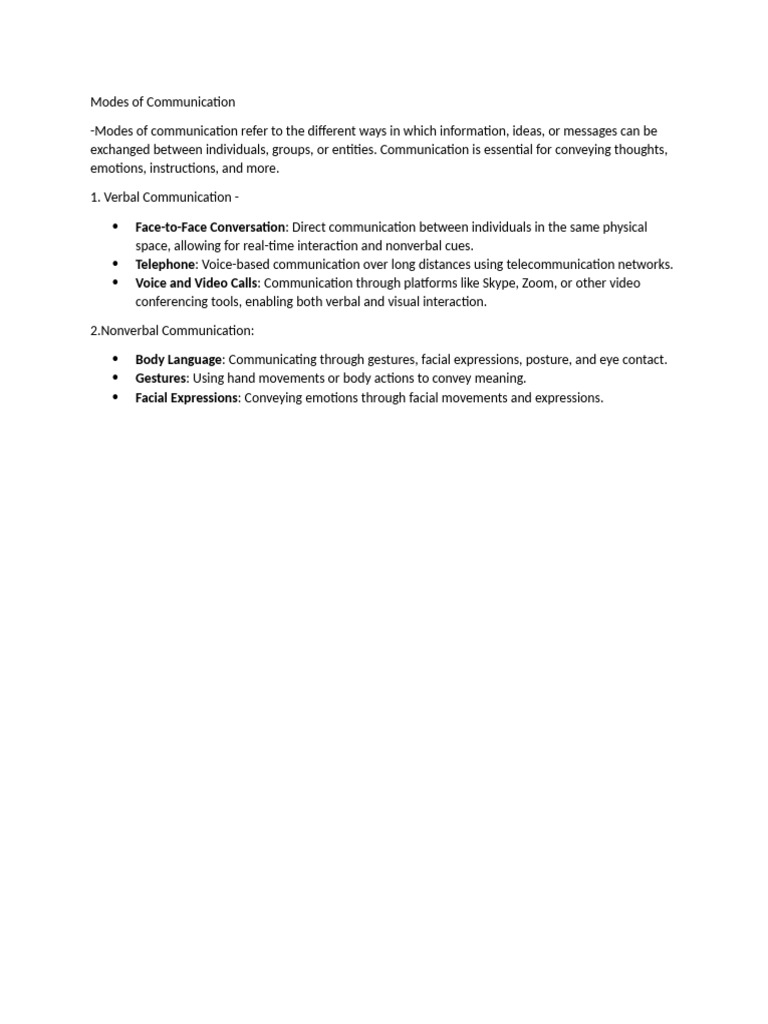 Modes of Communication PC | PDF