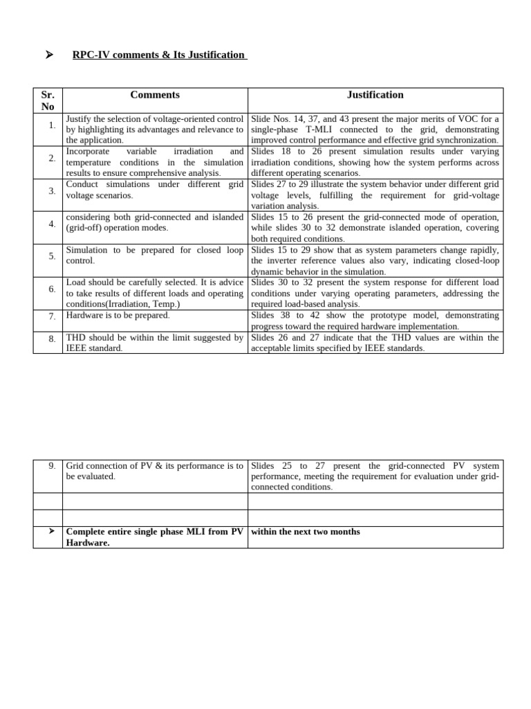RPC-IV Comments Updated | PDF | Simulation | Power Inverter