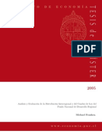 Analisis y Evaluación de La Distribución Interreiogional y Cambio de Ley Del FNDR Tesis PUC Franken 2005