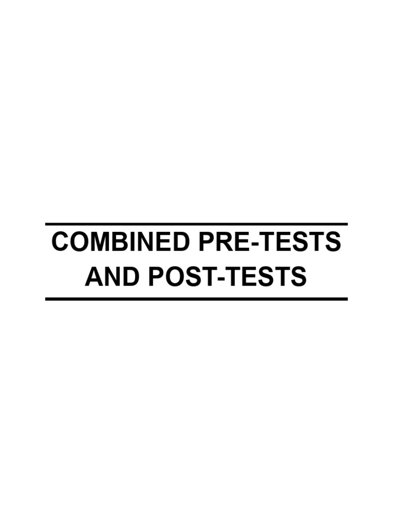 Combined Pre-Tests and Post-Tests | PDF