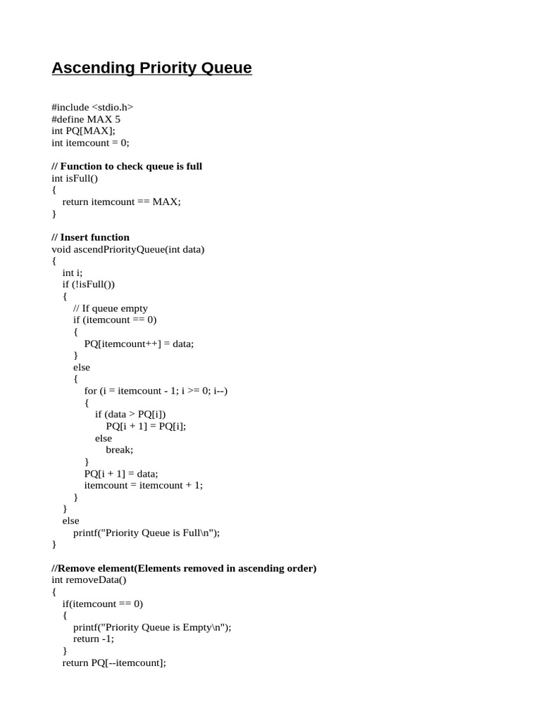 Priority Queue | PDF | Queue (Abstract Data Type) | Formal Methods